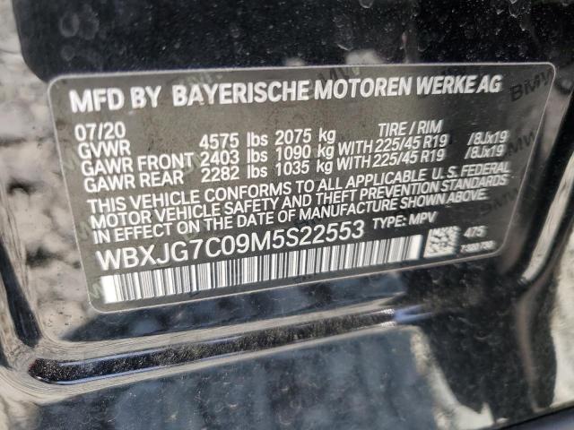 2021 BMW X1 SDRIVE2 WBXJG7C09M5S22553