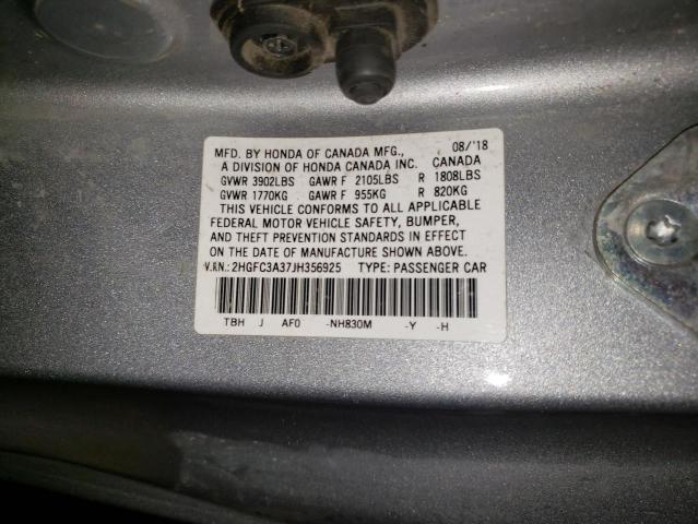 2018 HONDA CIVIC EX 2HGFC3A37JH356925