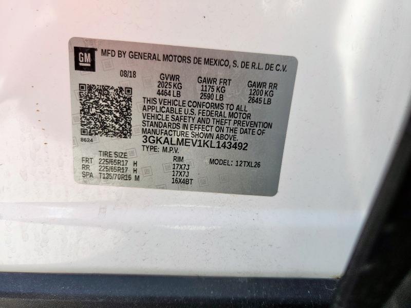 2019 GMC TERRAIN SLE 3GKALMEV1KL143492