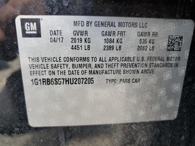 2017 CHEVROLET VOLT PREMI 1G1RB6S57HU207205