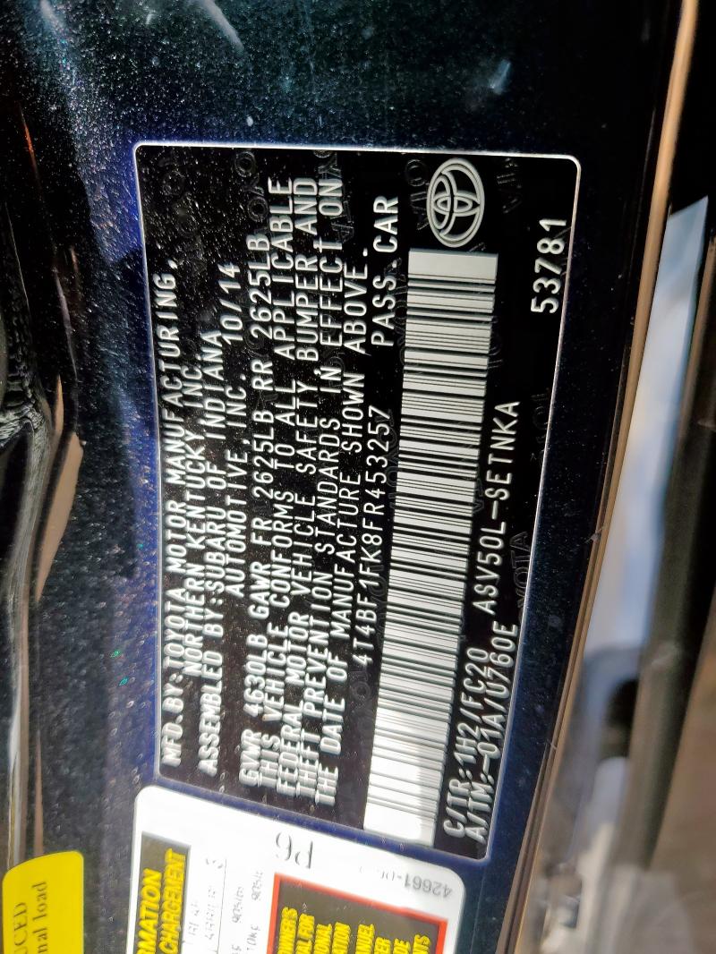 2015 TOYOTA CAMRY LE - 4T4BF1FK8FR453257