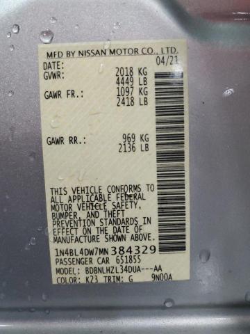 2021 NISSAN ALTIMA SV - 1N4BL4DW7MN384329
