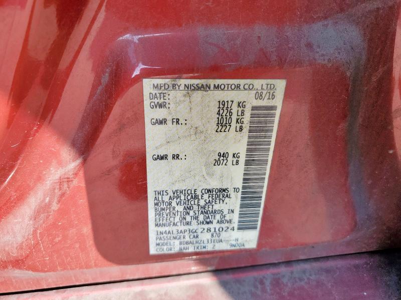 2016 NISSAN ALTIMA 2.5 - 1N4AL3AP3GC281024