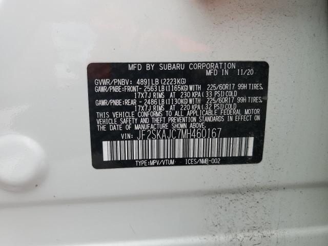 2021 SUBARU FORESTER P JF2SKAJC7MH460167