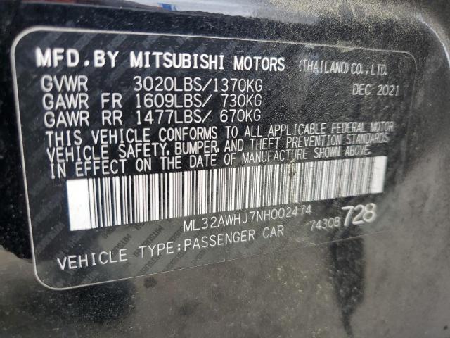 2022 MITSUBISHI MIRAGE SE ML32AWHJ7NH002474