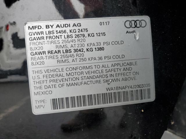 2018 AUDI Q5 PREMIUM WA1BNAFY4J2003335