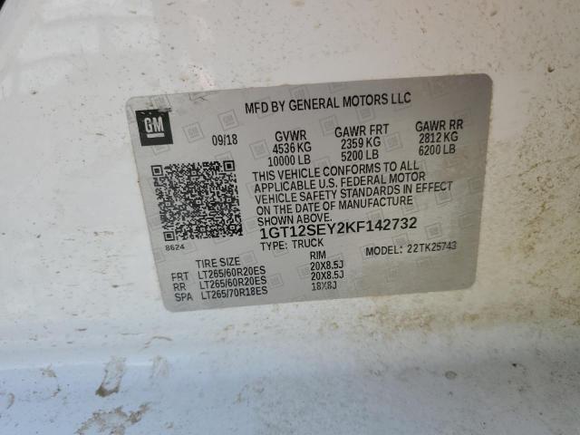 2019 GMC SIERRA K25 1GT12SEY2KF142732