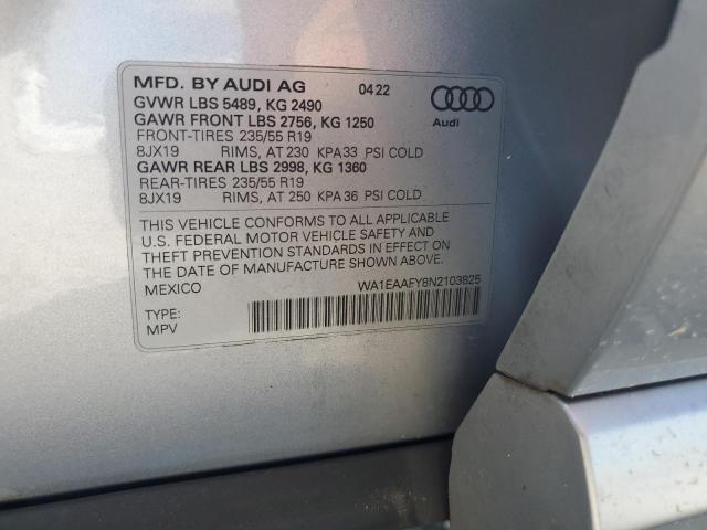2022 AUDI Q5 PREMIUM WA1EAAFY8N2103825