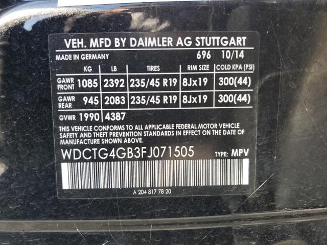 2015 MERCEDES-BENZ GLA 250 4M - WDCTG4GB3FJ071505