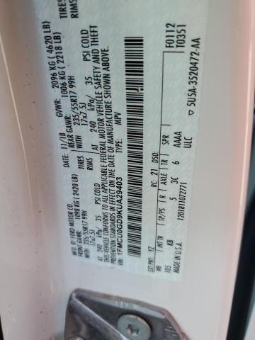 2019 FORD ESCAPE SE - 1FMCU0GD9KUA29403