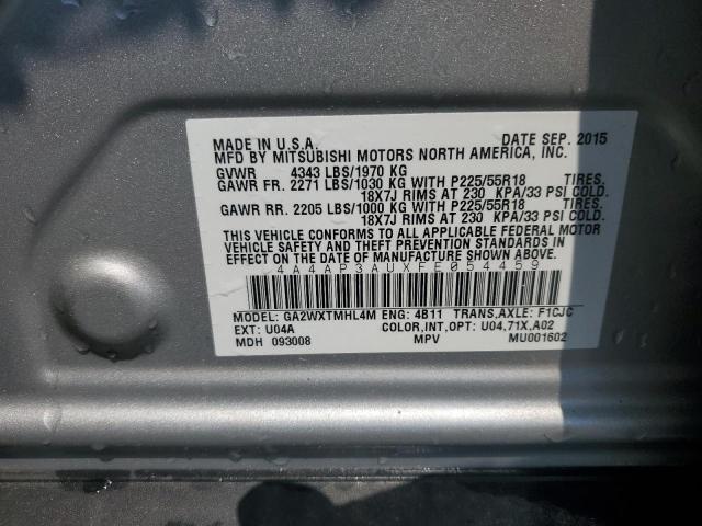 2015 MITSUBISHI OUTLANDER - 4A4AP3AUXFE054459