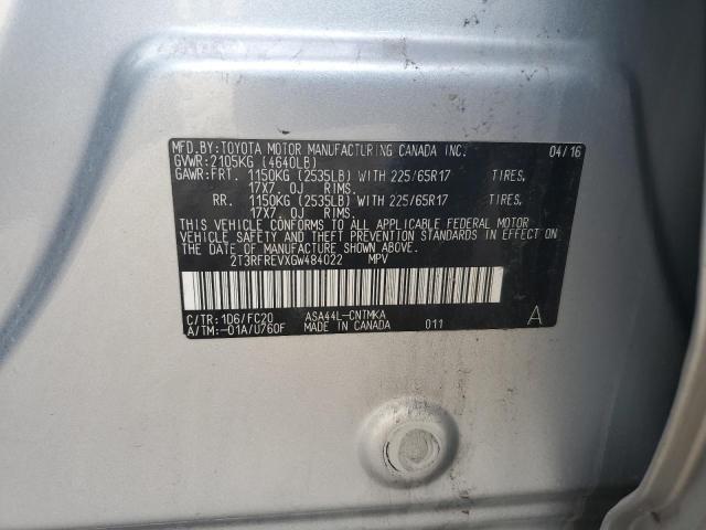 2016 TOYOTA RAV4 XLE - 2T3RFREVXGW484022