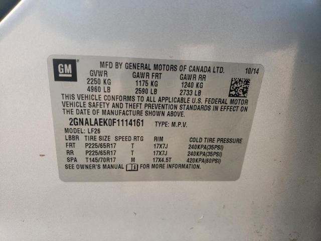 2015 CHEVROLET EQUINOX LS 2GNALAEK0F1114161