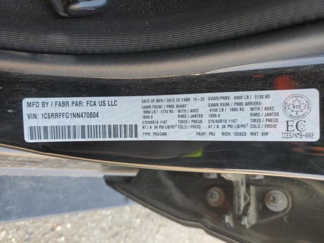 2022 RAM 1500 BIG H 1C6RRFFG1NN470804