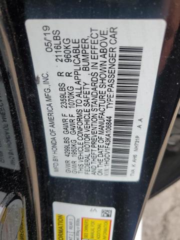 2019 HONDA ACCORD EX - 1HGCV1F43KA106844