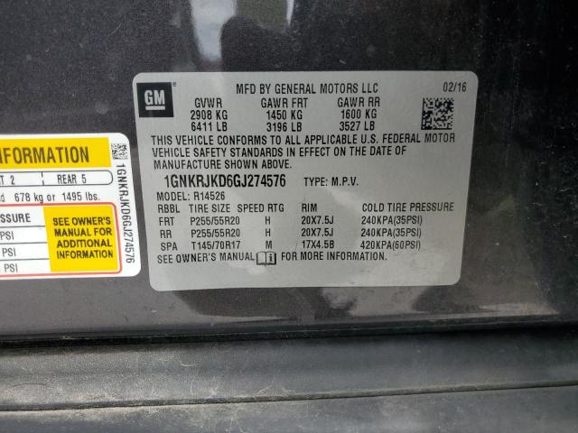 2016 CHEVROLET TRAVERSE L - 1GNKRJKD6GJ274576