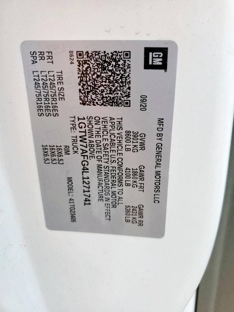 2020 GMC SAVANA G25 1GTW7AFG4L1271741
