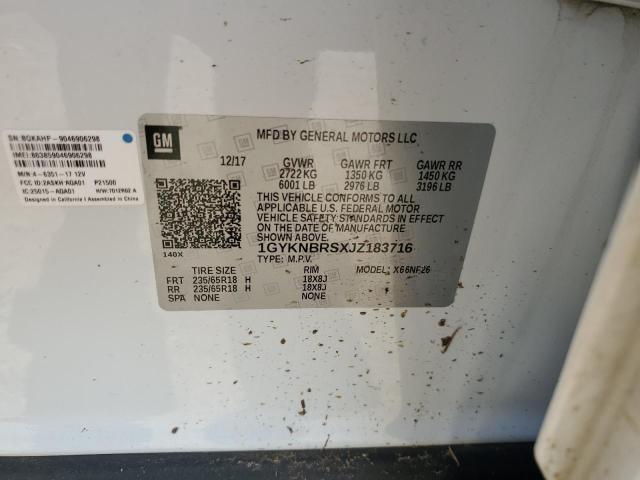 2018 CADILLAC XT5 - 1GYKNBRSXJZ183716