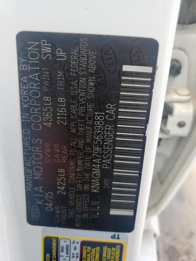 2015 KIA OPTIMA LX KNAGM4A79F5639881