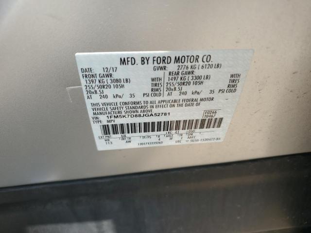 2018 FORD EXPLORER X - 1FM5K7D88JGA52781