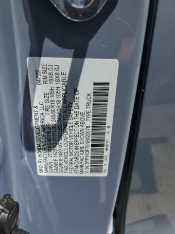 2022 HONDA RIDGELINE 5FPYK3F79NB022078