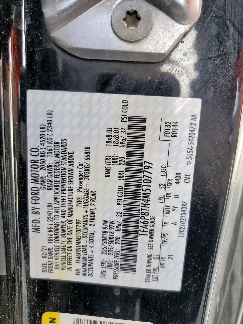 2021 FORD MUSTANG - 1FA6P8TH4M5107797