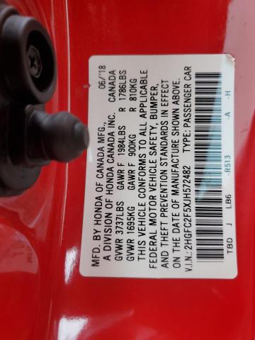 2018 HONDA CIVIC LX 2HGFC2F5XJH572482