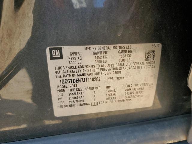 2018 CHEVROLET COLORADO Z 1GCGTDEN7J1110282