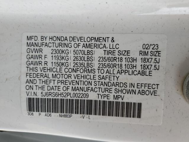 2023 HONDA CR-V SPORT 5J6RS6H52PL002209