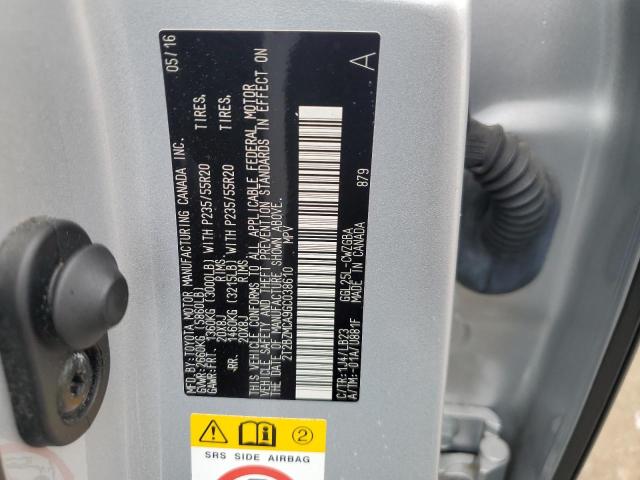 2016 LEXUS RX 350 BAS 2T2BZMCA9GC038610