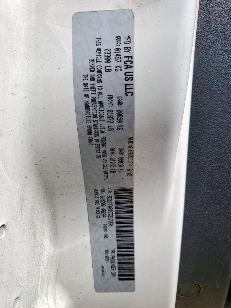 2016 FIAT 500 POP 3C3CFFAR1GT217960