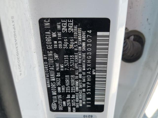 2017 KIA SORENTO EX 5XYPHDA5XHG303074
