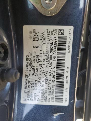 2020 HONDA CIVIC LX 2HGFC2F65LH503324