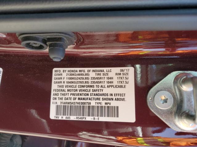 2017 HONDA CR-V LX 7FARW5H37HE008759