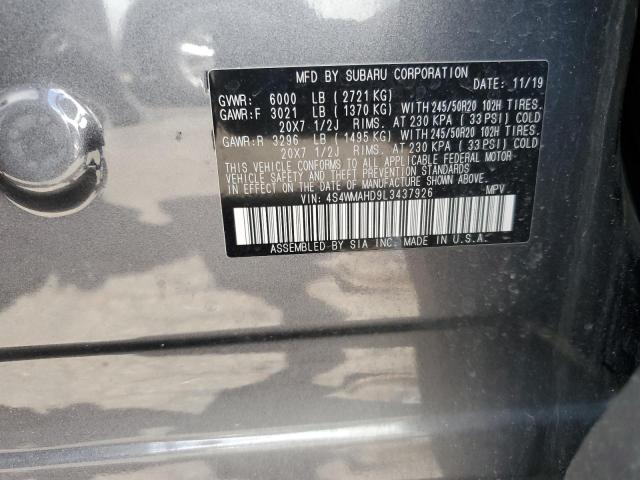 2020 SUBARU ASCENT PRE 4S4WMAHD9L3437926