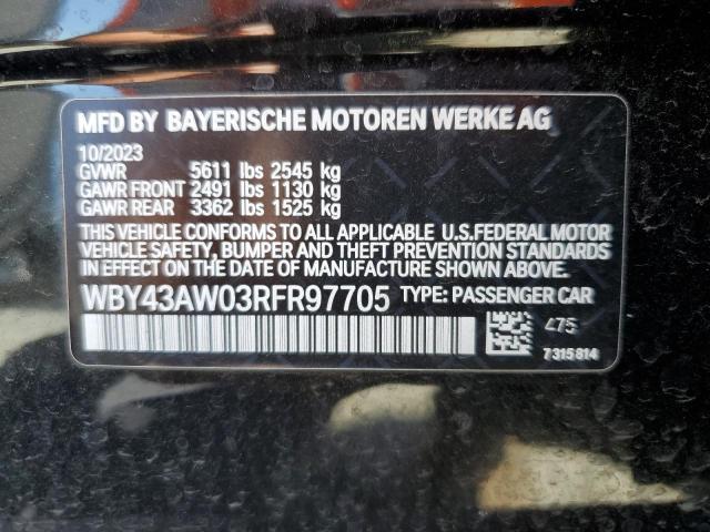 2024 BMW I4 EDRIVE WBY43AW03RFR97705