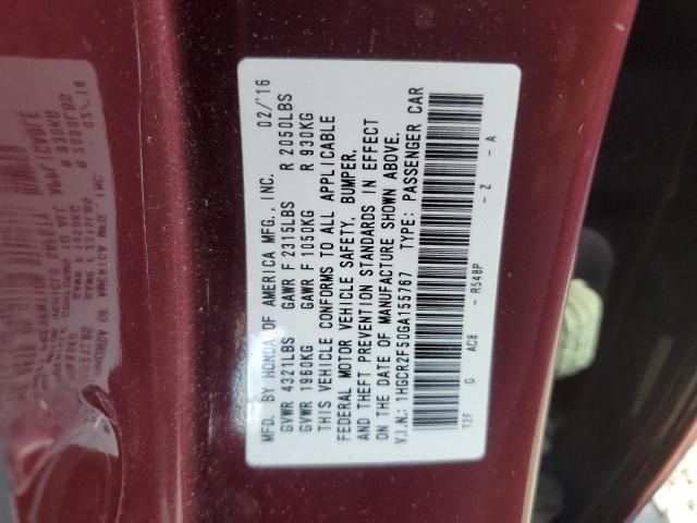 2016 HONDA ACCORD SPO 1HGCR2F50GA155767