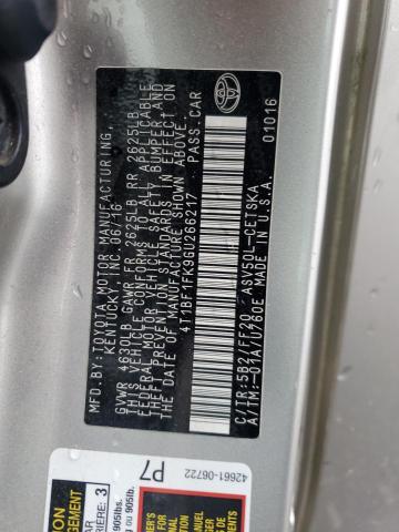 2016 TOYOTA CAMRY LE - 4T1BF1FK9GU266217