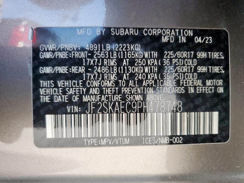 2023 SUBARU FORESTER P JF2SKAEC9PH478748