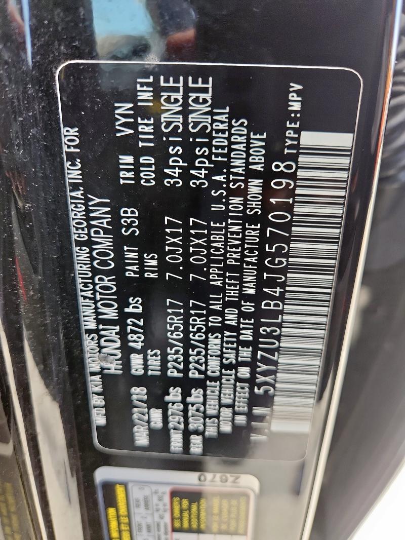 2018 HYUNDAI SANTA FE S - 5XYZU3LB4JG570198