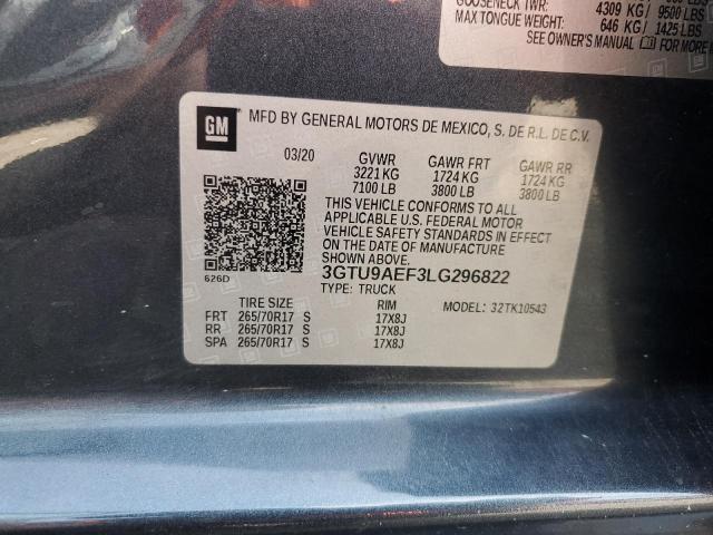 2020 GMC SIERRA K15 3GTU9AEF3LG296822