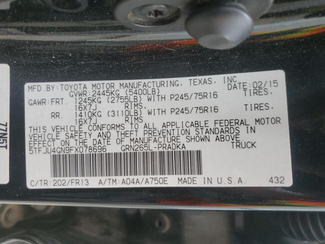 2015 TOYOTA TACOMA DOU - 5TFJU4GN9FX078696
