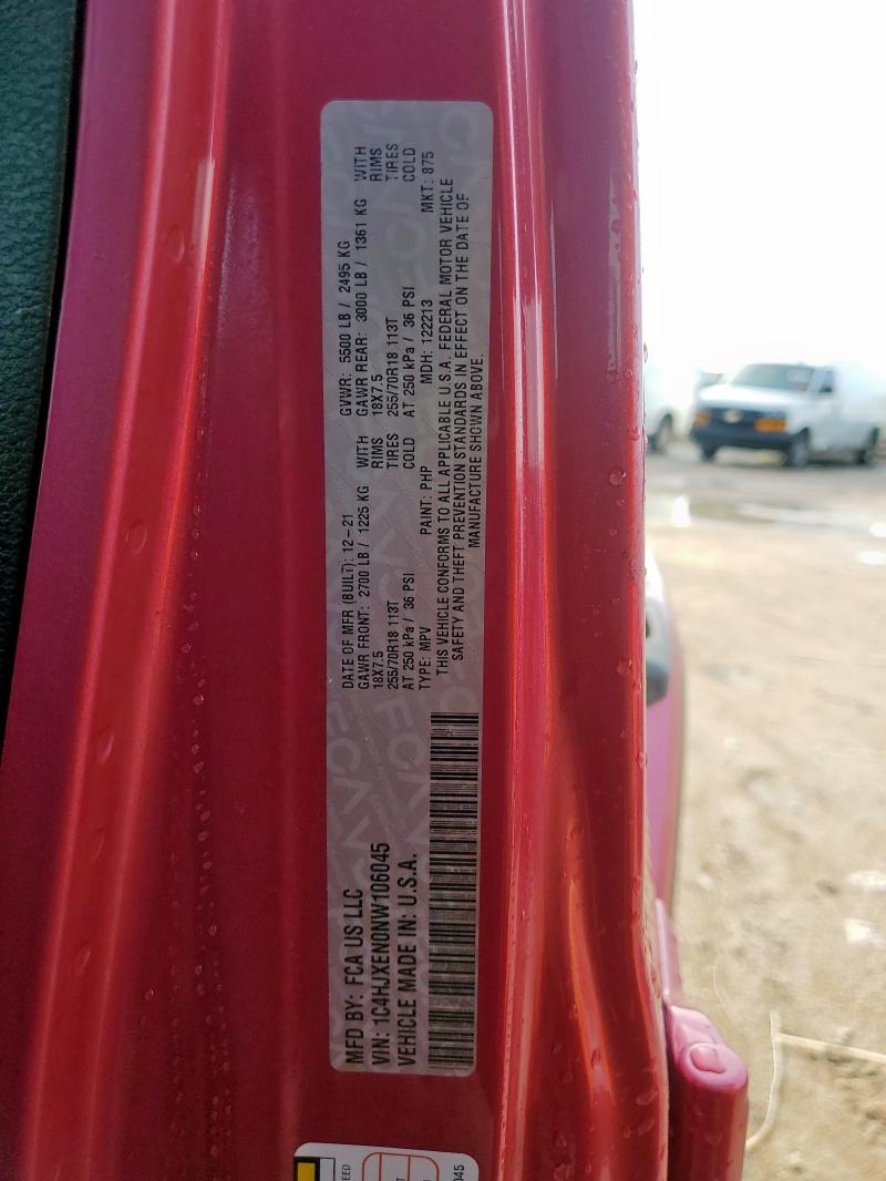 2022 JEEP WRANGLER U 1C4HJXEN0NW106045