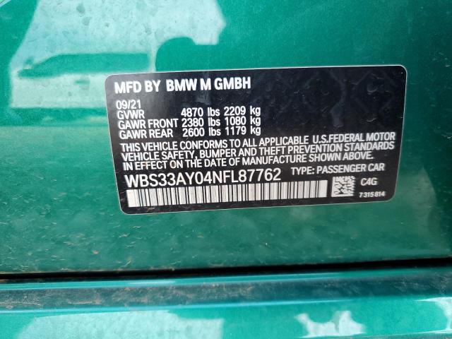 2022 BMW M3 COMPETI WBS33AY04NFL87762