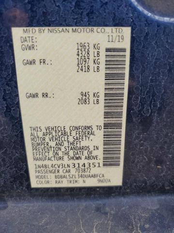 2020 NISSAN ALTIMA SR - 1N4BL4CV3LN314351