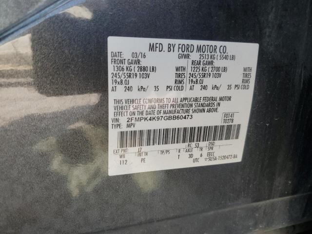 2016 FORD EDGE TITAN 2FMPK4K97GBB60473