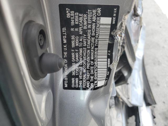 2018 HONDA CIVIC SPORT SHHFK7G48JU203516