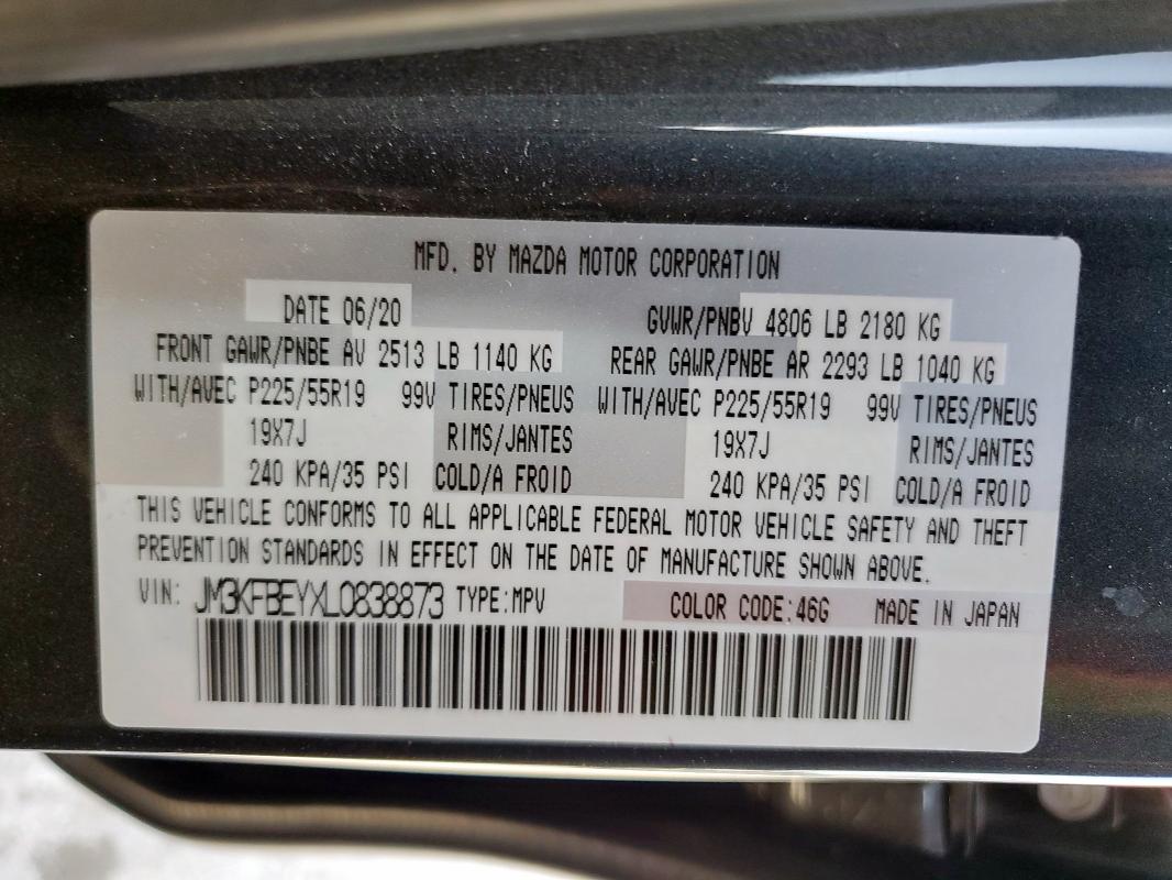 2020 MAZDA CX-5 SIGNA JM3KFBEYXL0838873