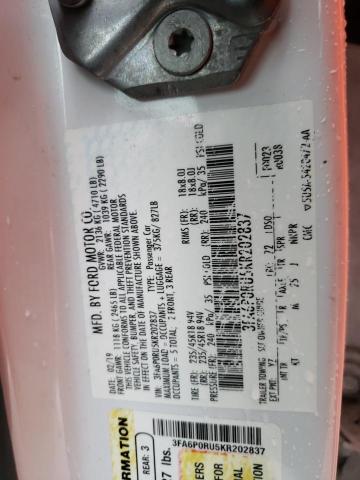 2019 FORD FUSION TIT 3FA6P0RU5KR202837