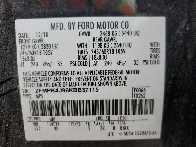 2019 FORD EDGE SEL - 2FMPK4J96KBB37115